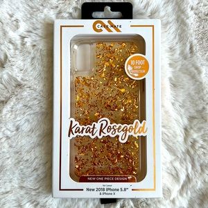 Rose Gold iPhone X & XS case ~ 10ft Drop Protection ~ One Piece Design